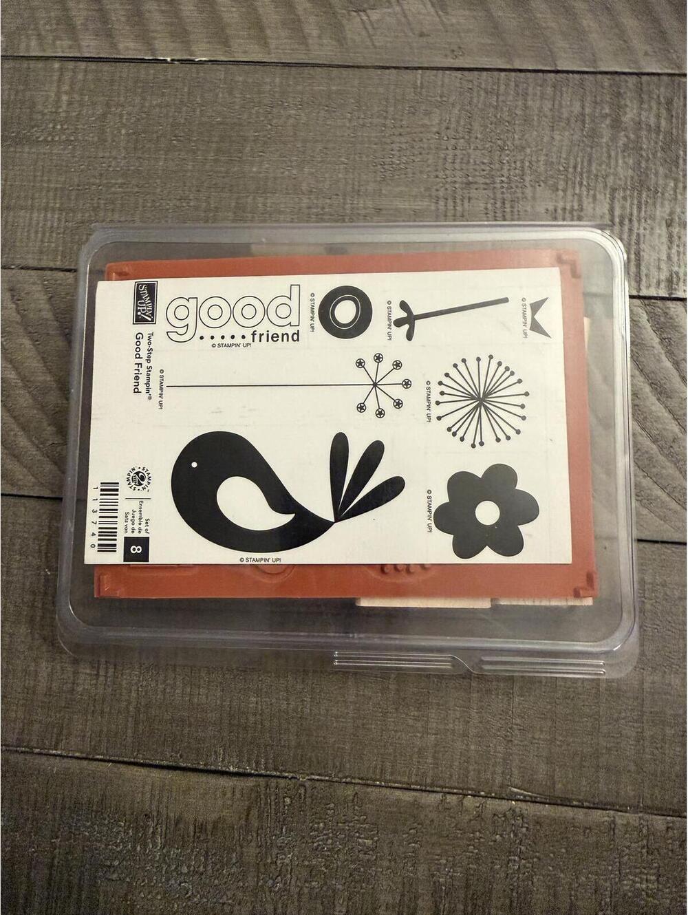 Stampin’ Up Good Friend wood block rubber stamp set